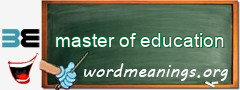 WordMeaning blackboard for master of education